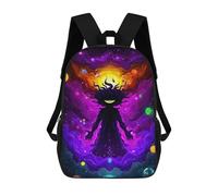 sinyumoney Cosmic Entity in A Colorful Universe 3D Printed 17inch Kids School Backpack School Bag Fashion Rucksacks for Boys Elementary And Middle School Students