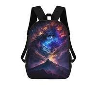 sinyumoney Cosmic Eye Mountain Landscape Backpacks, Kids Backpack Student School Bag 3D Printed Travel Backpacks Fashion Accessory Backpack Children Waterproof School Bags 17inch