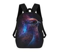 sinyumoney Cosmic Feathered Bird Art Print-2 17 Inch Backpack School Bag Rucksack for Girls Boys Large Capacity Kids Back Pack Lightweight School Bags for Children Students