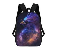 sinyumoney Cosmic Feathered Bird Art Print 3D Printed Children's School Backpack for Kids High Capacity Travel Rucksacks 17 Inch Book Bags Kids