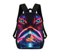 sinyumoney Cosmic Feline Guardian School Backpack School Bags For Girls Boys Backpack With Pocket Fashion School Bag Kids Backpack 17inch