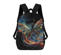 sinyumoney Cosmic Fire Butterfly 17 Inch Kids Backpack Fashion Fun Backpack Book Bag for Boys And Teenager 3D Printed for Boys