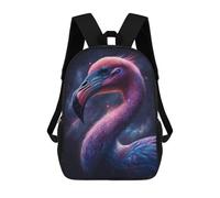 sinyumoney Cosmic Flamingo Art Print-1 3D Printed Children's School Backpack for Kids High Capacity Travel Rucksacks 17 Inch Book Bags Kids