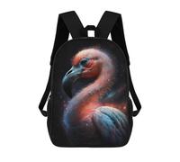 sinyumoney Cosmic Flamingo Artwork-1 3D Printed Children's 17 Inch Backpacks 3D Printed Casual School Bag for Boys Elementary And Middle