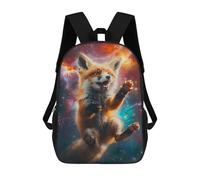 sinyumoney Cosmic Fox Art Print-1 Children's Backpacks 17inch School Backpack 3D Printed Bag Bookbag for Kids Travel Rucksacks Boy Girl Book Bags Kids School Bag