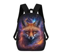 sinyumoney Cosmic Fox Art Print-19 Children's 17 Inch School Backpack 3D Printed Anime Movies for Kids Travel Rucksacks Book Bags Kids School Bag