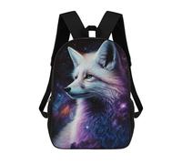 sinyumoney Cosmic Fox Art Print-2 Backpack School Bag Rucksack Casual Daypacks School Work Travel Bag for Teenage Girls Boys Women Men 17inch