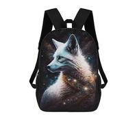 sinyumoney Cosmic Fox Art Print-3 Backpacks 3D Printed 17inch Kids School Backpack Outdoor Casual Daypack Casual Travel Bags for Middle School Students