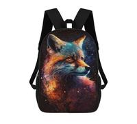 sinyumoney Cosmic Fox Art Print-6 Backpack School Bag Large School Backpack for Boys - Perfect for Travel, Work And Daily Use 17inch
