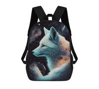 sinyumoney Cosmic Fox Artwork Children's 17 Inch School Backpack 3D Printed Cool Knapsack for Kids Travel Rucksacks Book Bags Kids School Bag