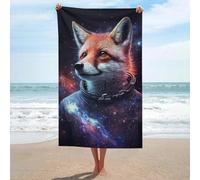 sinyumoney Cosmic Fox Astronaut Art Print-1 Basics Towel Set Lightweight Soft Absorbent Beach Towel for Men Women Body Cleaning 130cm*80cm