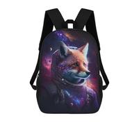 sinyumoney Cosmic Fox Astronaut Art Print-5 3D Printed Children's School Backpack for Kids High Capacity Travel Rucksacks 17 Inch Book Bags Kids