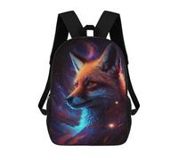 sinyumoney Cosmic Fox Portrait-21 Backpack School Bag Fashion Stationery Backpack Waterproof Casual Daypacks- Perfect for Travel, Work And Daily Use 17inch