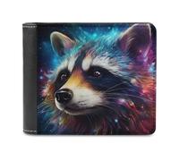 sinyumoney Cosmic Fox Portrait 3D Print Clutch Purse ID Window Coin Slots Note Section Soft Convenient Purse Youth Guys 11.7cm*9.5cm