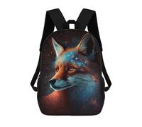 sinyumoney Cosmic Fox Portrait-5 3D Printed School Bag Children's School Backpack Schoolbags Travel Backpacks Casual Fashion Bag for Kids School Students 17inch