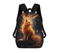 sinyumoney Cosmic Fox Spirit Kids Backpack, Kids School Bag 3D Printed School Backpacks for Boys And Teenager School Students 17inch