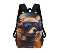 sinyumoney Cosmic Fox Sunglasses Backpack School Secondary Causal Travel High School Bags for Men/Women 17inch
