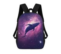 sinyumoney Cosmic Galaxy Whale Backpacks Kids School Backpack School Bag 3D Printed School Bag for Boys Elementary And Middle School Students 17inch