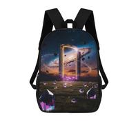 sinyumoney Cosmic Gateway Children's Backpacks Kids Fun School Bag Boys Backpack Travel Bag Student Schoolbag Book Stationery Bag Chool Bags 17inch