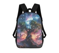 sinyumoney Cosmic Glowing Ethereal Misty Earth Tree Backpack School High Secondary School Bags Casual Backpack for Teenage Girls Boys Women Men 17inch