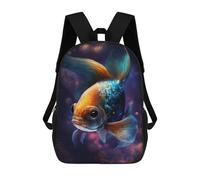 sinyumoney Cosmic Goldfish Art Print-1 School Backpack High Secondary School Bags Casual Backpack for Girl, Teen Girls 17inch