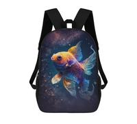 sinyumoney Cosmic Goldfish Art Print Backpack School Bag Lightweight Airport College Students Back Pack for School/Work/Travel 17inch