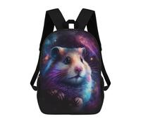 sinyumoney Cosmic Hamster Art Print-2 School Backpack Computer Rucksack for School/Work/Travel- Perfect for Travel, Work And Daily Use 17inch