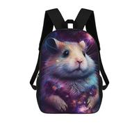 sinyumoney Cosmic Hamster Art Print-3 School Bags School Secondary High School College Backpack Travel for Boys/Girls/Teenagers 17inch