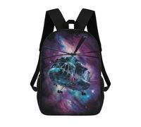 sinyumoney Cosmic Helicopter Art Print Backpack School Bag High Secondary School Bags Casual Backpack - Perfect for Travel, Work And Daily Use 17inch