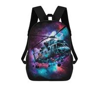 sinyumoney Cosmic Helicopter Flight 3D Printed Children's School Backpack for Kids High Capacity Travel Rucksacks 17 Inch Book Bags Kids