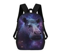 sinyumoney Cosmic Hippo Portrait-15 Children's Backpacks School Backpack 3D Printed for Kids Travel Rucksacks Book Bags Kids 17inch School Bag