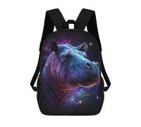 sinyumoney Cosmic Hippo Portrait-2 Backpack School Bag Computer Rucksack for School/Work/Travel for Camping Outdoor Adventures And Daily Travel 17inch