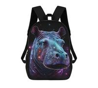 sinyumoney Cosmic Hippo Portrait-7 School Backpack Water Resistant Travel Backpack Computer Bag for Men, Women & Teenage Boys 17inch