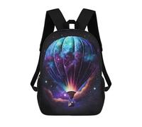 sinyumoney Cosmic Hot Air Balloon Ride-2 Kids Backpack 17 Inch School Bag 3D Printed Cartoon School Backpacks for Boys And Teenager School Students