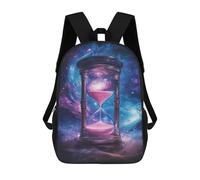 sinyumoney Cosmic Hourglass Timer Kids Backpacks,3D Personalized School Bookbags for Boys Girls Large Schoolbags Casual Daypack 17inch