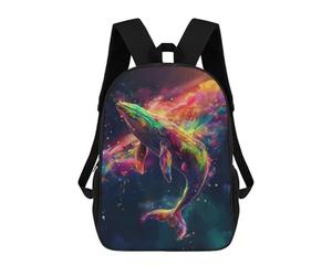 sinyumoney Cosmic Humpback Whales Backpacks Kids School Backpack School Bag 3D Printed School Bag for Boys Elementary And Middle School Students 17inch