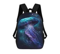 sinyumoney Cosmic Jellyfish Art Print Rucksack Daypacks Business Backpack Water Resistant Bookbag for Girl, Teen Girls 17inch