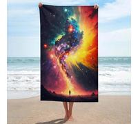 sinyumoney Cosmic Journey A Solo Stroll Through The Stars Beach Towels Lightweight Great Quick Dry Bath Towel for Swim Gym Holiday Shower Bath 130 X 80 Cm