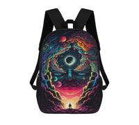 sinyumoney Cosmic Journey Poster School Backpack for Girls 17inch Casual Daypack Lightweight Rucksack Boy Girl Backpack for Middle School Students