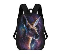 sinyumoney Cosmic Kangaroo Portrait-11 Children's 17 Inch School Backpack 3D Printed Cool Knapsack for Kids Travel Rucksacks Book Bags Kids School Bag