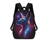sinyumoney Cosmic Kangaroo Portrait-5 Kids School Backpack 17 Inch School Bag 3D Printed School Bag for Boys Elementary And Middle School Students