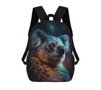 sinyumoney Cosmic Koala Celestial Wildlife Art-1 17 Inch Backpacks Kids Schoolbag,3D Printed Elementary And Middle School Students Backpacks for Boys Girls