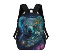 sinyumoney Cosmic Koala with Flowers-1 17inch School Bag 3D Printed Children's School Backpack Casual Fashion Travel Backpacks for Kids School Students