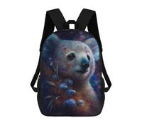 sinyumoney Cosmic Koala with Flowers-2 School Backpack Business Laptop Rucksack Bag Unisex Casual Daypack for Men, Women & Teenage Boys 17inch
