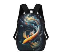 sinyumoney Cosmic Koi 7 School Bags School Secondary High School College Backpack Travel for Campus Outdoor Travel Sports 17inch