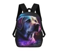 sinyumoney Cosmic Labrador Portrait-3 Rucksacks 3D Printed Children 17inch Backpacks Fashion Casual Daypack Travel Bags Outdoor Casual Daypack for Boy And Girl