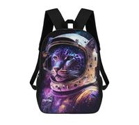 sinyumoney Cosmic Leopard Astronaut Kids Backpack 17 Inch School Bag 3D Printed Cartoon School Backpacks for Boys And Teenager School Students