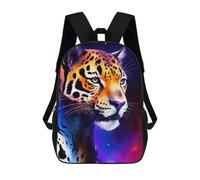 sinyumoney Cosmic Leopard Portrait Rucksack Fashion Stationery Backpack Waterproof Casual Daypacks for Boys/Girls/Teenagers 17inch