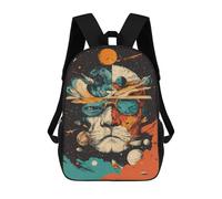 sinyumoney Cosmic Lion Abstract Space Children's Backpacks School Backpack 3D Printed Backpack for Kids Travel Rucksacks Book Bags Kids School Bag 17inch