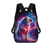 sinyumoney Cosmic Lion Art Print 17inch School Bag 3D Printed Children's School Backpack Casual Fashion Travel Backpacks for Kids School Students